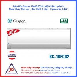Điều hòa Casper 18000 BTU 1 chiều KC-18FC32 2021 Điều hòa Casper 18000 BTU 1 chiều KC-18FC32 2021